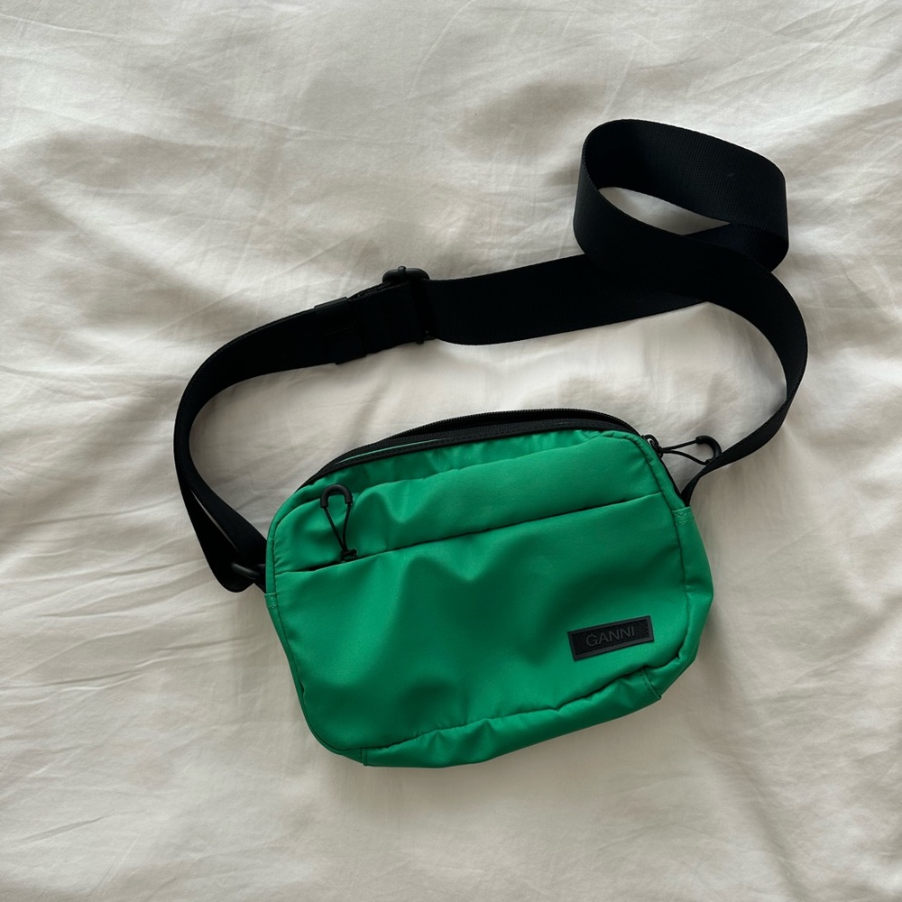 Green ganni cross body bag